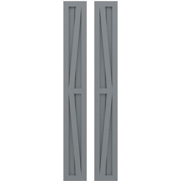Ekena Millwork Americraft 2-Board Wood 2 Equal Panel Frmd Board-n-Batten Shutters w/Dbl Z-Bar, ARW102BF207X61CHH, PR ARW102BF207X61CHH - main